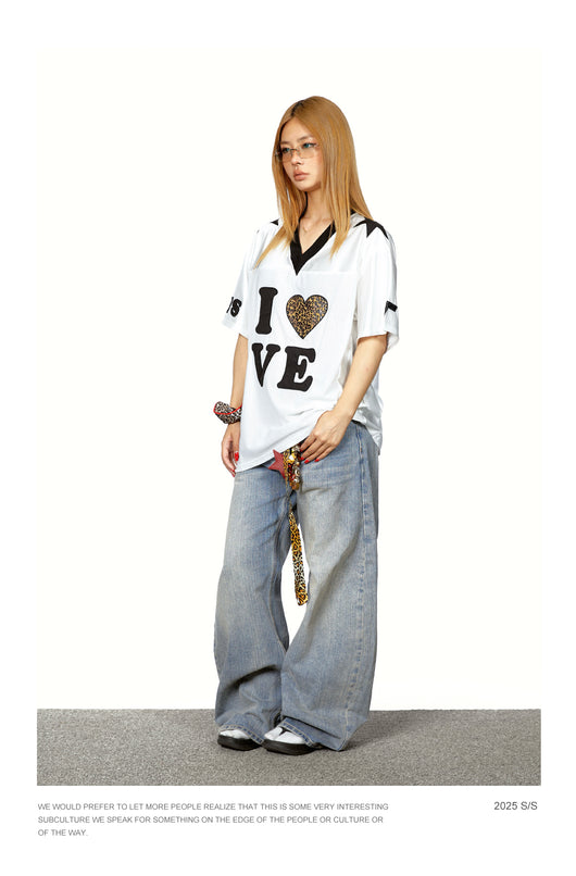 Playera Mujer Cuello V Leopardo con Splicing - Manga Corta - Image 20