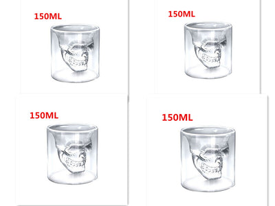 Vaso de Cristal Doble Transparente con Diseño Calavera - Image 15