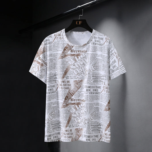 Playera Ice Silk Cuello Redondo Manga Corta Suelta Fresca - Image 13