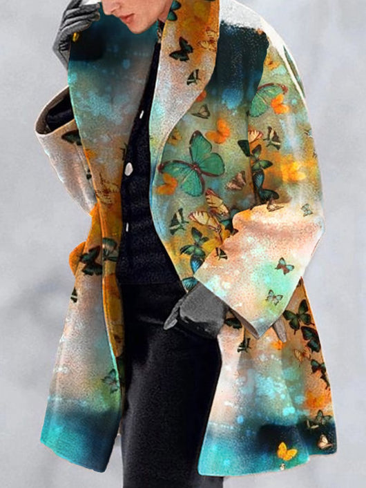 Chaqueta de Lana Estampada con Solapa para Mujer - Image 2