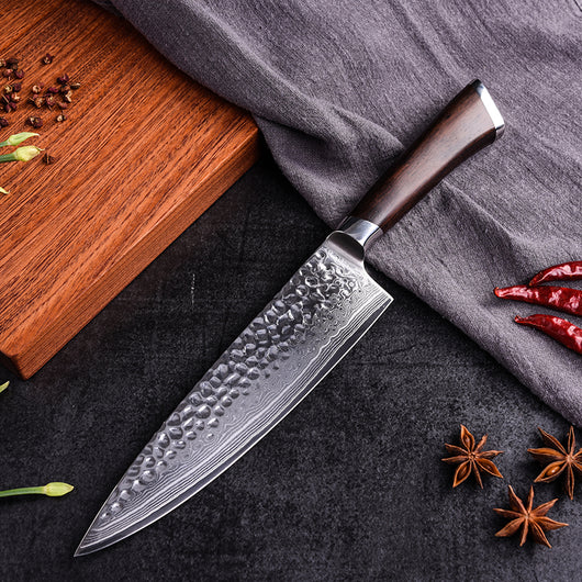 Cuchillo de Chef Acero Inoxidable Martillado Profesional - Image 12
