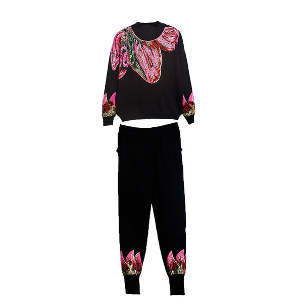 Conjunto de Dos Piezas Suéter Grueso y Pantalón de Punto - Image 4