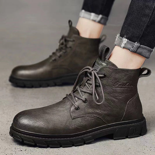 Botas Altas de Cuero Negro para Hombre