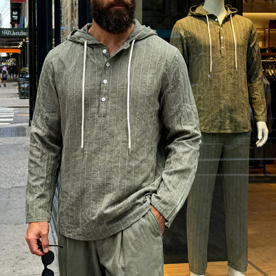 Camisa Hoodie Suelta Casual de Manga Larga para Hombre - Image 20