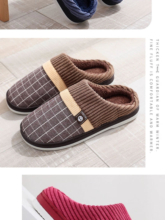 Pantuflas de Algodón para Hombre Invierno - Suela Gruesa Antideslizante - Image 9