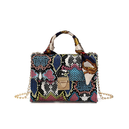 Bolso Pañuelo de Seda con Estampado Serpiente Multicolor - Image 3