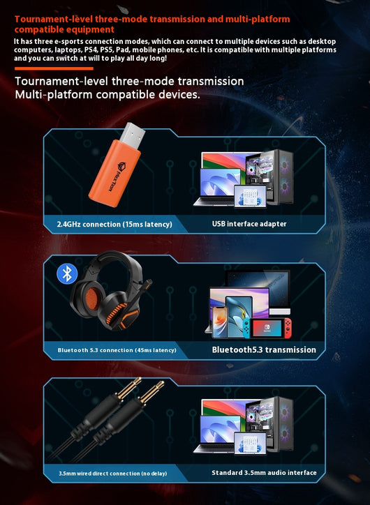 Audífonos Gaming Bluetooth con Cancelación de Ruido y Micrófono Giratorio - Image 15