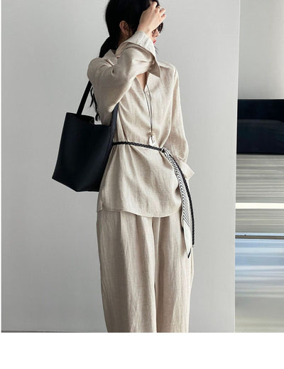 Conjunto de Blusa Casual y Pantalón Ancho con Cintura Elástica - Image 22