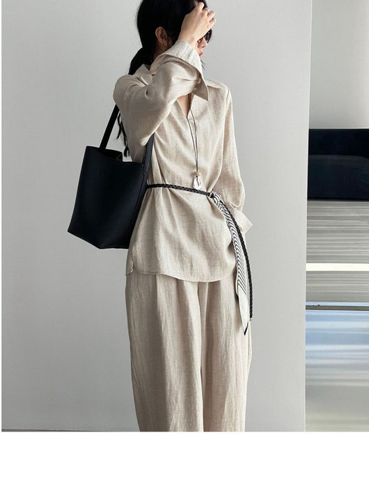 Conjunto de Blusa Casual y Pantalón Ancho con Cintura Elástica - Image 22