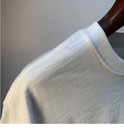 Camiseta Blanca de Algodón para Hombre - Verano Suelta Talla Grande Manga Corta Bordada - Image 22