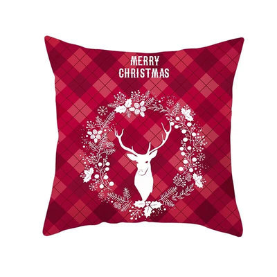 Funda de Almohada Navideña Cuadros Rojo Clásico - Image 18