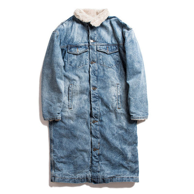 Abrigo Denim Forrado en Felpa para Otoño e Invierno - Image 8
