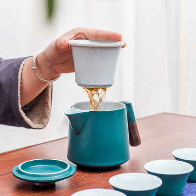 Juego de Té Kung Fu Portátil en Cerámica para Viajeros - Image 3