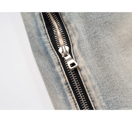 Pantalones de Cuero con Cierre en Rodilla y Parches de Cuero - Image 6