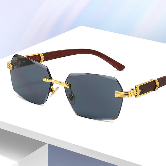 Gafas de Sol Rimless Transparentes para Hombre con Bordes Tallados