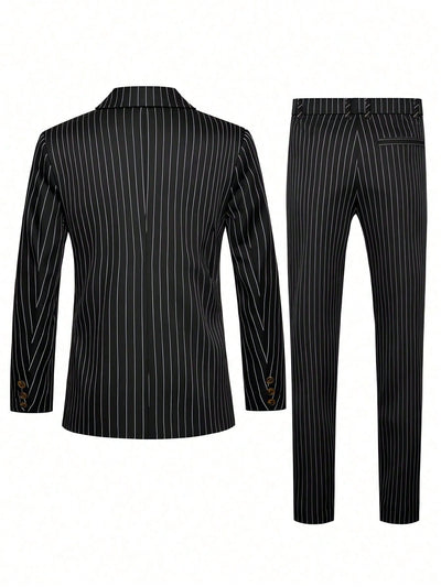 Conjunto de Traje Ejecutivo a Rayas para Hombre - Image 18