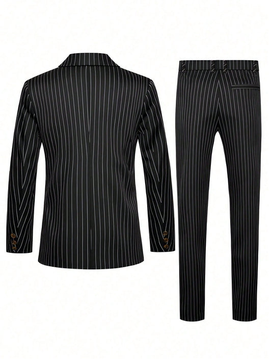 Conjunto de Traje Ejecutivo a Rayas para Hombre - Image 18