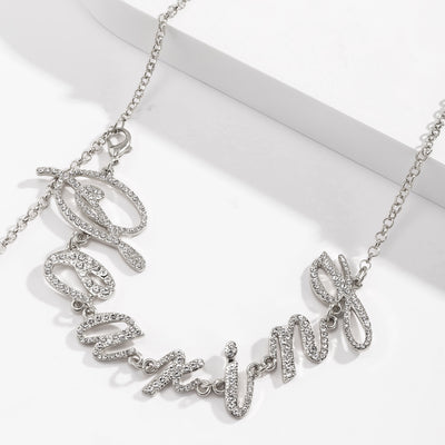 Cadena de Cintura con Colgante Alien de Letras y Cristales Brillantes