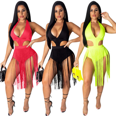 Jumpsuit Elegante de Color Liso con Flecos y Detalles Recortados - Image 11