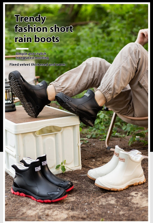 Botas de Lluvia Impermeables de Terciopelo para Hombre y Mujer - Zapatos Acuáticos Elegantes - Image 8