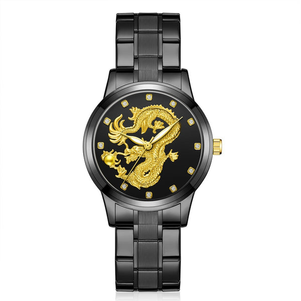 Reloj Dragon Dorado Acero Inoxidable Cuarzo