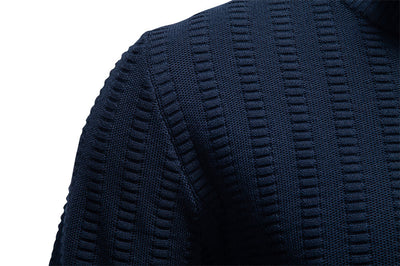Suéter Hombre Jacquard a Rayas con Cierre Medio y Cuello Alto - Image 22