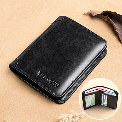 Billetera Vertical Tri-fold de Cuero Mate para Hombre - Image 10