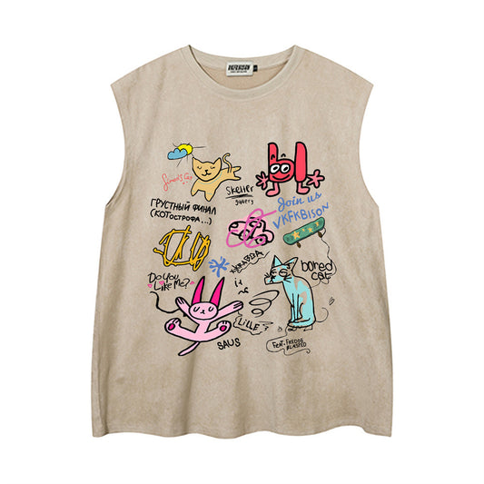 Camiseta Tipo Saco Hombre con Estampado Graffiti Pintado a Mano - Image 2