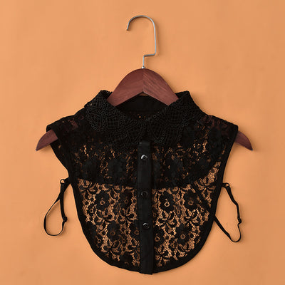 Blusa de Encaje con Cuello Falso Soluble en Agua - Elegancia Versátil - Image 5