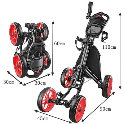 Carrito de Golf Plegable con 4 Ruedas - Transporte Fácil - Image 4