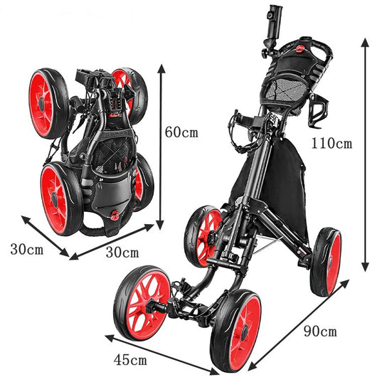 Carrito de Golf Plegable con 4 Ruedas - Transporte Fácil - Image 4