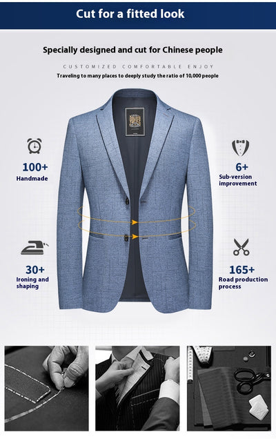 Blazer Ejecutivo de Color Sólido para Hombre - Image 11
