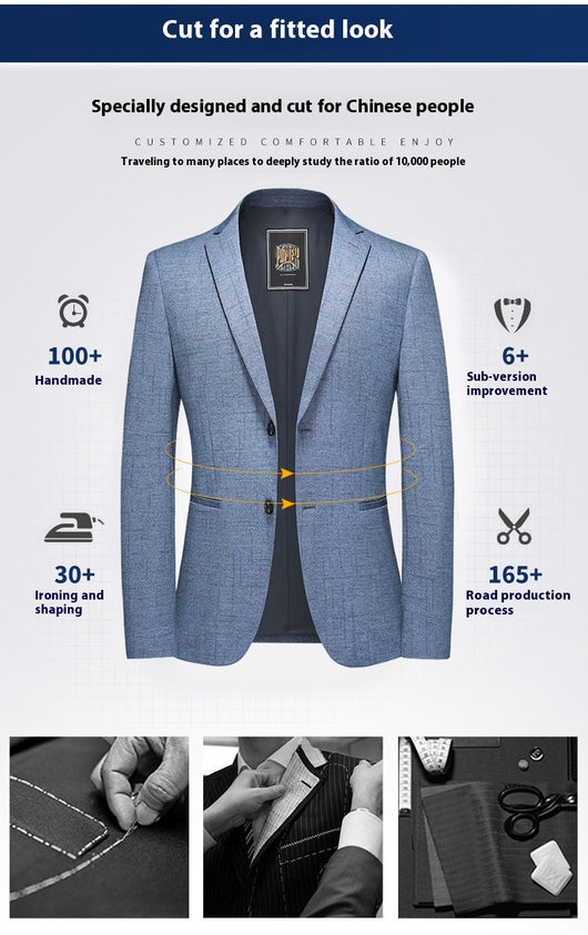Blazer Ejecutivo de Color Sólido para Hombre - Image 11