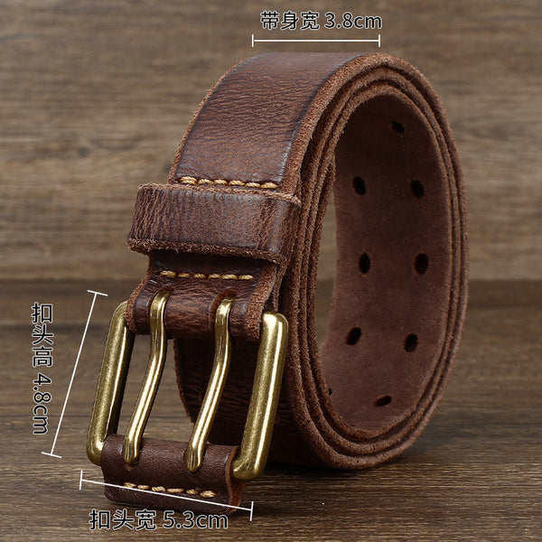 Cinturón Casual Retro de Cuero Vacuno Premium con Hebilla Magnética