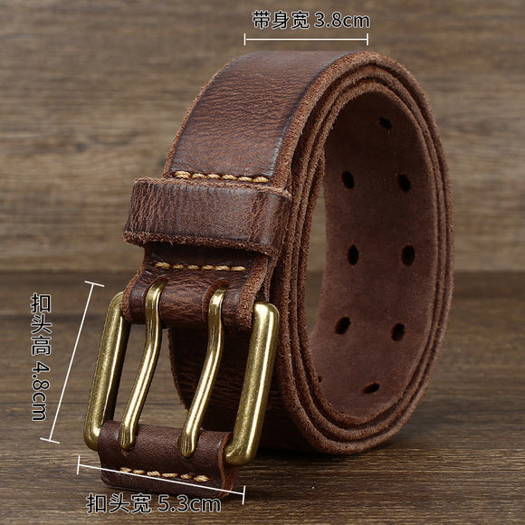 Cinturón Casual Retro de Cuero Vacuno Premium con Hebilla Magnética