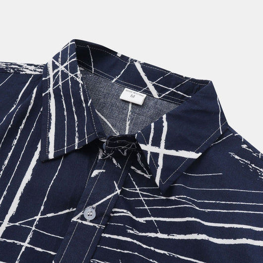 Camisa Casual Manga Corta con Cuello y Estampado a Cuadros para Hombre - Image 2