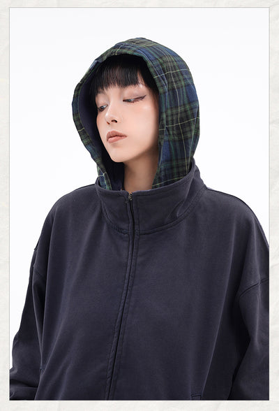 Sudadera con Capucha de Franela a Cuadros para Mujer - Image 9