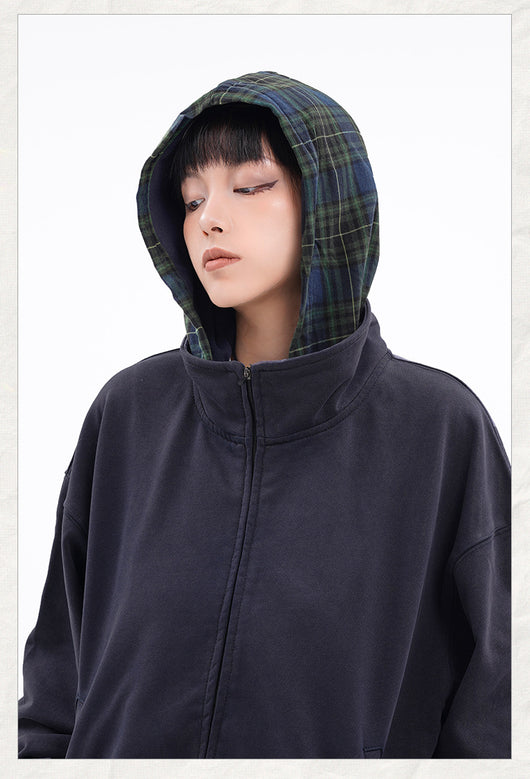 Sudadera con Capucha de Franela a Cuadros para Mujer - Image 9