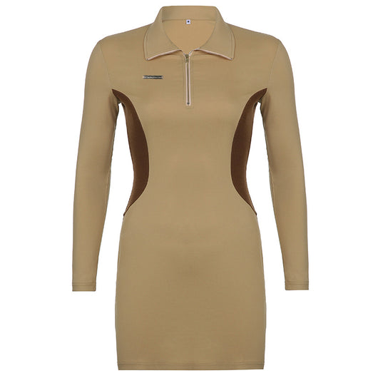Vestido Envolvente con Solapas de Contraste y Costura Decorativa - Image 11
