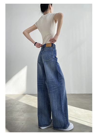 Jeans Azul Claro Cintura Alta Pierna Ancha Mujer Corte Recto - Image 13