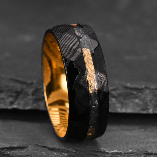 Anillo Damasceno Chapado en Dos Tonos de 8mm para Hombre - Image 3