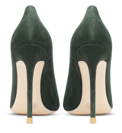 Tacones Altos de Gamuza Verde Oscuro para Mujer - Image 24