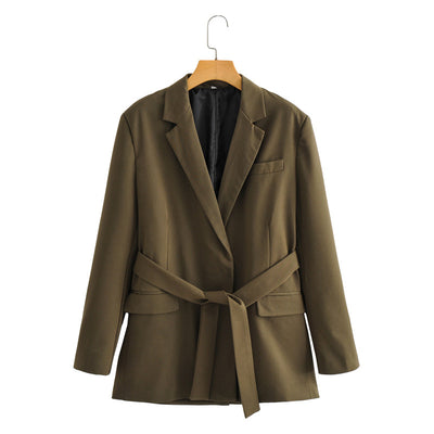 Blazer con Cinturón de Elegancia Sofisticada