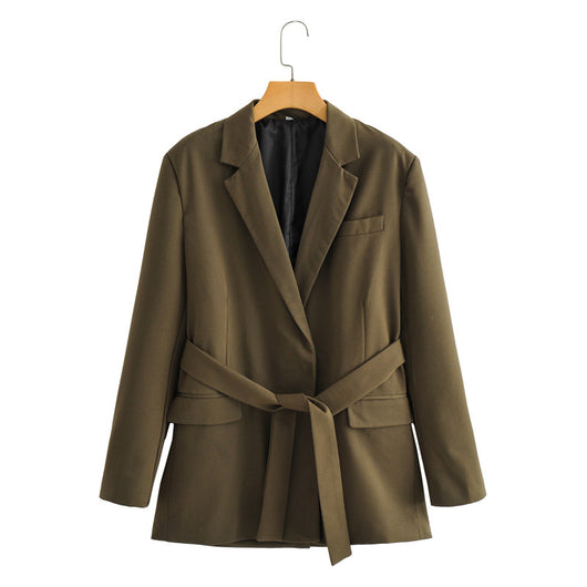 Blazer con Cinturón de Elegancia Sofisticada