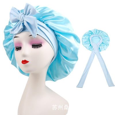 Gorro de Seda con Moño Elástico - Diseño Liso y Elegante - Image 10