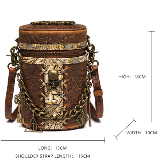 Bolso Bucket Retro de Cuero Genuino para Mujer - Image 9