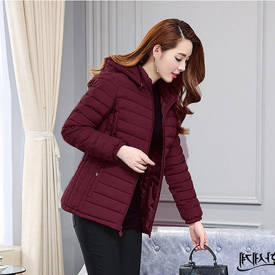 Chaqueta Acolchada de Plumas para Mujer Talla Grande Corte Slim