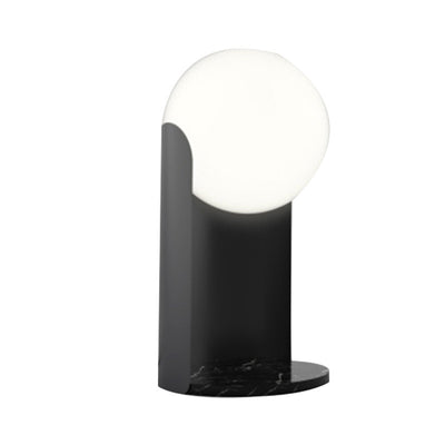 Lámpara de Mesa con Base de Mármol y Globo de Cristal - Image 3