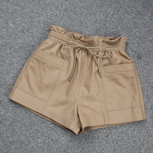 Shorts de Cuero Oveja con Bolsillos de Cordón - Casual Premium - Image 6