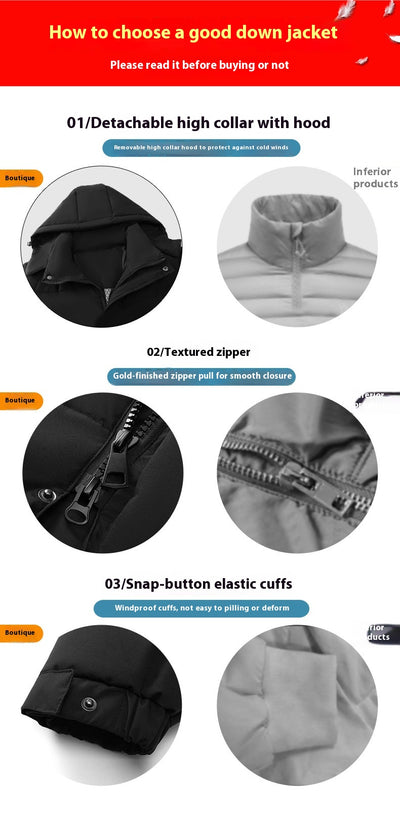 Abrigo Largo de Plumón de Pato Blanco para Hombre - Chaqueta Térmica Reforzada - Image 27